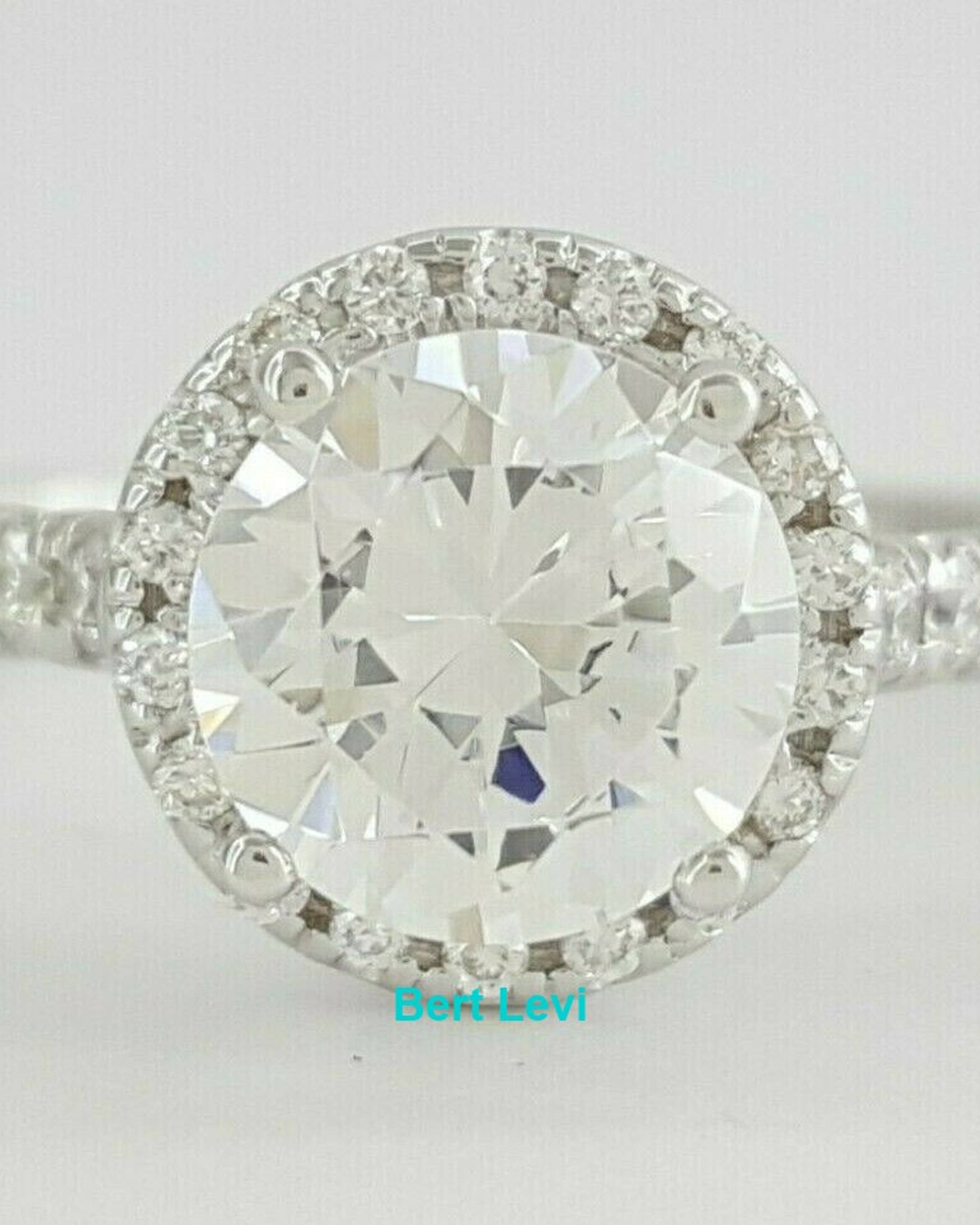 Uneek USM08RD-7RD Halo 14K White Gold Semi-Mount 0.37 ct Engagement Ring