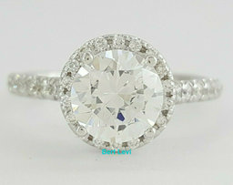 Uneek USM08RD-7RD Halo 14K White Gold Semi-Mount 0.37 ct  Engagement Ring