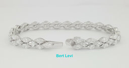 Marquise Cut Diamond Line Tennis Bracelet 7" 12 ct 18K White Gold  Rtl $36K