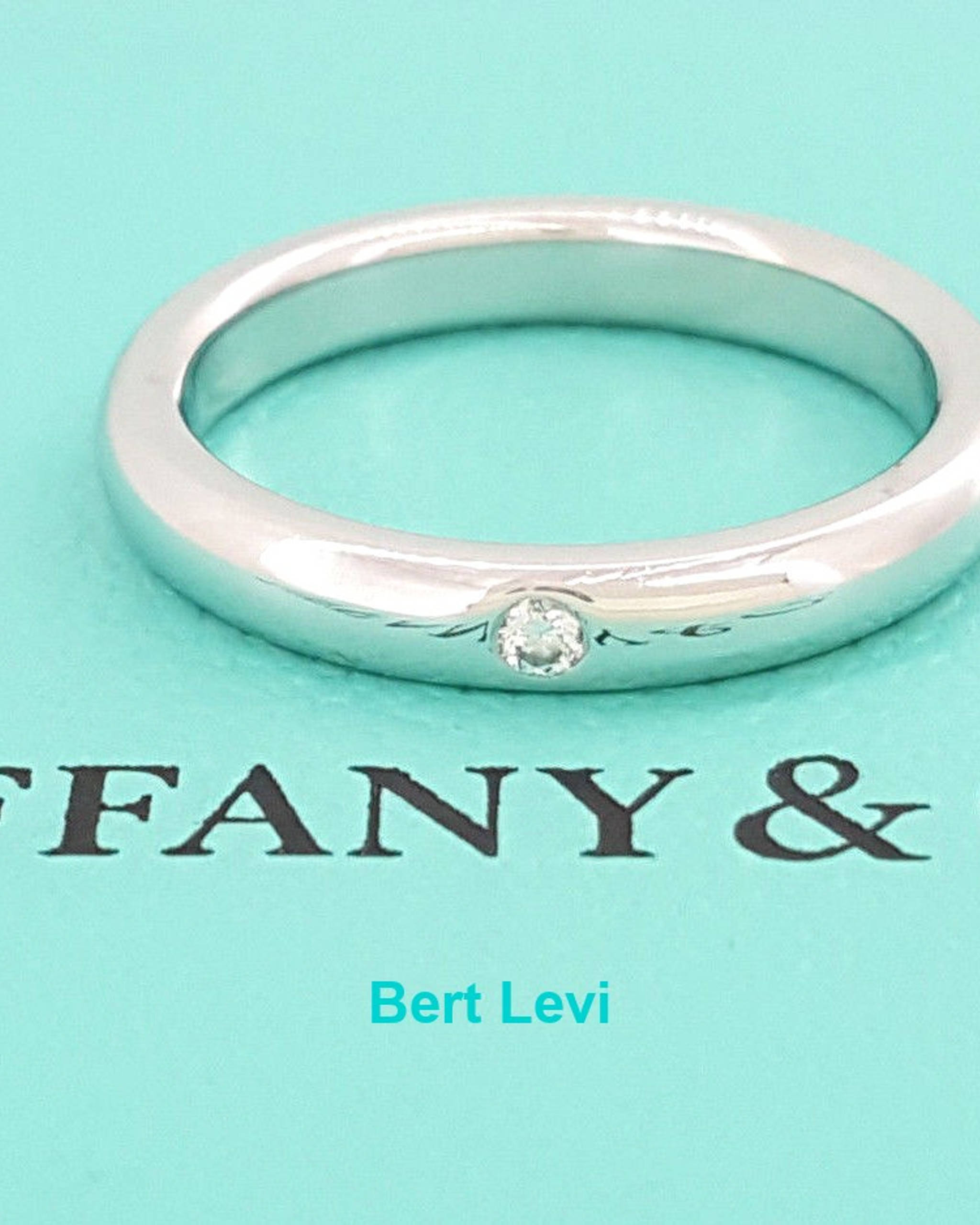 Tiffany & Co 0.02 ct Elsa Peretti Round Brilliant Cut Diamond Platinum Ring 3 mm