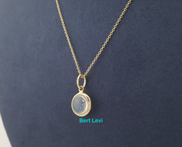 Tiffany & Co Paloma Picasso Moonstone 18K Yellow Gold Pendant Necklace 18"