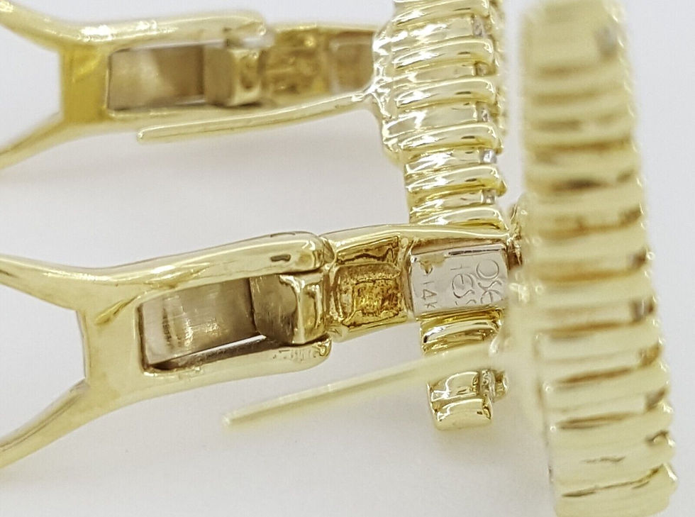 Thumbnail: Vintage Jose Hess Climber Swirl Diamond Earrings 1 ct 14K Yellow Gold