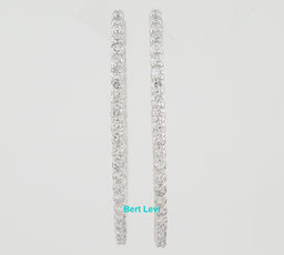 Inside Out Diamond Oval Hoop Earrings 3 ct 14k W Gold 1.8" 10.8 Grams Rtl $6,500