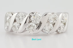 Leo Round Diamond Wedding Anniversary Band 6.4mm 14k White Gold 1.37ct