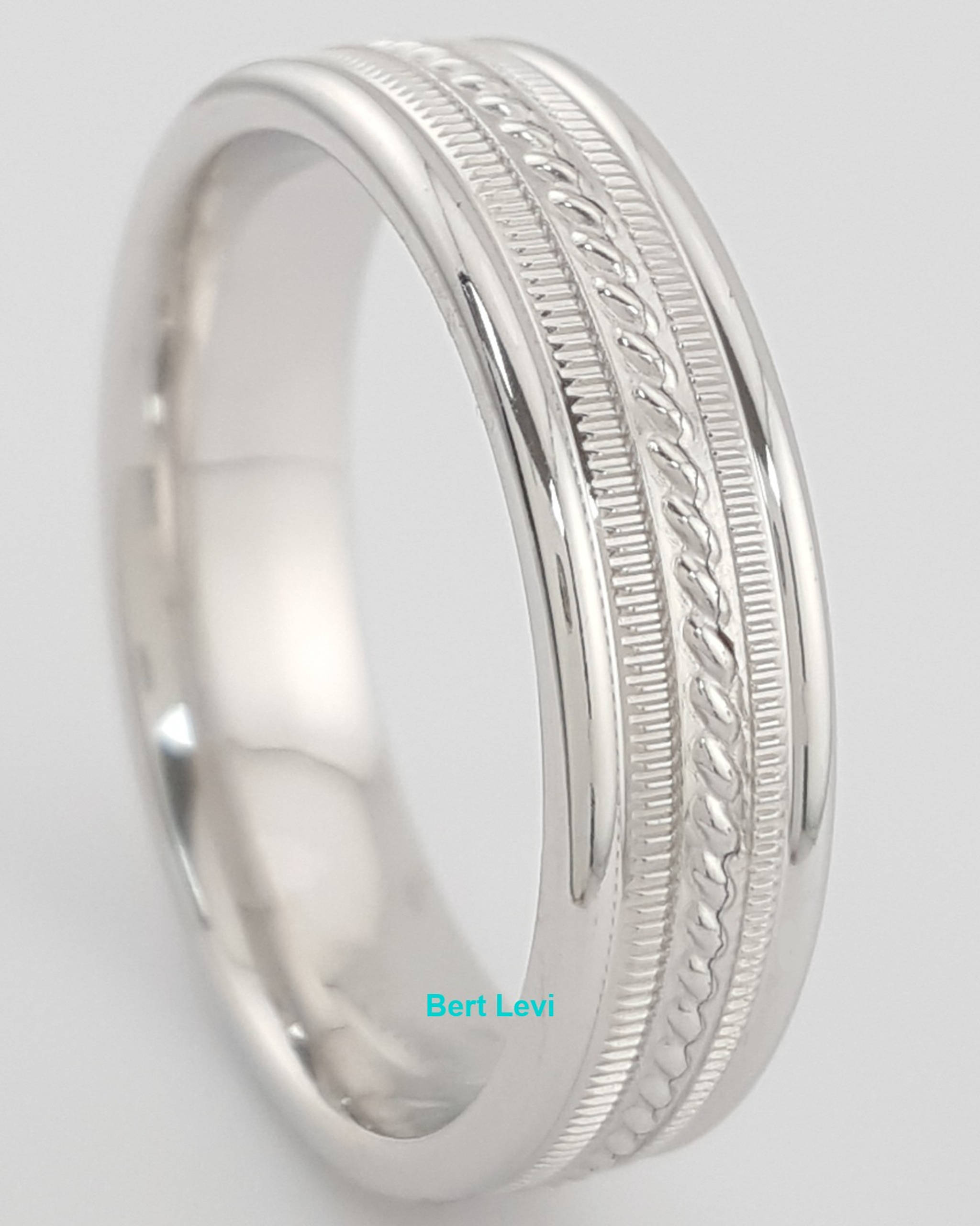 Benchmark RECF56440 14K White Gold Comfort Fit Wedding Band 6mm Size 10