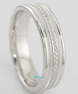 Benchmark RECF56440 14K White Gold Comfort Fit Wedding Band 6mm Size 10