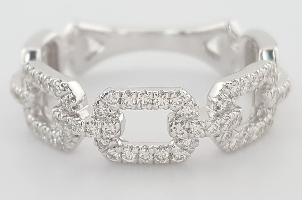 Thumbnail: Gabriel & Co. Round Pave Diamond Link Band Ring 0.35 ct 14k Rtl $1,975