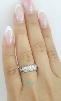 PiyaRo Tessoro Pave Diamond Band Ring 0.5 ct Silver & 14K Gold