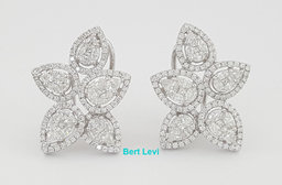 Pear Round Marquise & Princess Diamond 18k Gold Cluster 2.5 ct Earrings $7.5K