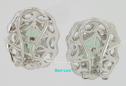 Paraiba Oval Tourmaline & Diamond Earrings 7.38 ct 18k White Gold GIA Rtl $25K