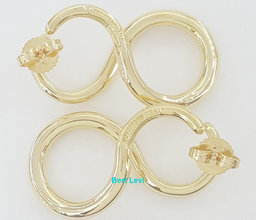 Tiffany & Co Infinity Large 18K Yellow Gold Stud Earrings 14.3 Grams 1.2" 1990’s