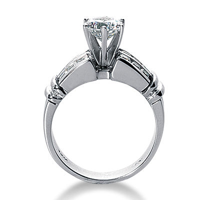 Thumbnail: Ladies 14KT White Gold Platinum Fancy Engagement Ring ENR2194