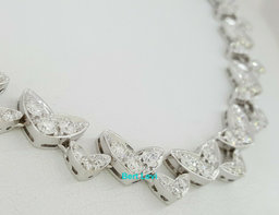 Asprey  Round Diamond Chevron Shaped Links 6.9 ct 18K White Gold Necklace 15"