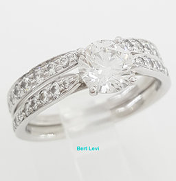 Tiffany & Co Harmony Diamond Platinum Engagement Ring & Band Set 1.38 ct $15,450