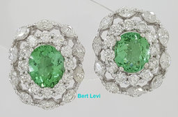 Paraiba Oval Tourmaline & Diamond Earrings 7.38 ct 18k White Gold GIA Rtl $25K
