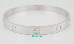 Cartier LOVE 18K White Gold 4 Diamonds 0.42 ct Bracelet SIZE 20 Rtl $14,000