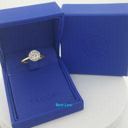 Tacori Ideal Cut Round Diamond Halo Engagement Ring 1.46ct 18K Gold Rtl $13,500