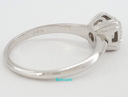 0.45 ct Vintage 14K White Gold Round Cut Diamond Solitaire Engagement Ring 