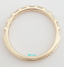 East West Baguette Diamond Wedding Band Ring 0.65 ct 14k Yellow Gold Rtl $2.5K