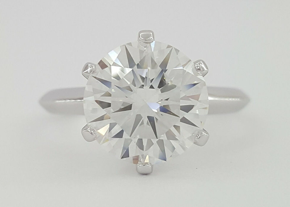 Thumbnail: Tiffany & Co Solitaire Round 3.08 ct Diamond Platinum Engagement Ring Rtl $150K
