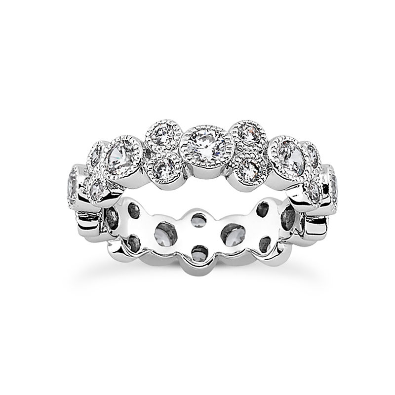 Ladies 14KT White Gold Platinum Eternity Wedding Band EWB237-4