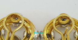 Vintage 18k Yellow Gold South Sea Pearl & 1.2 ct Diamond Earclips Earrings 31.1g