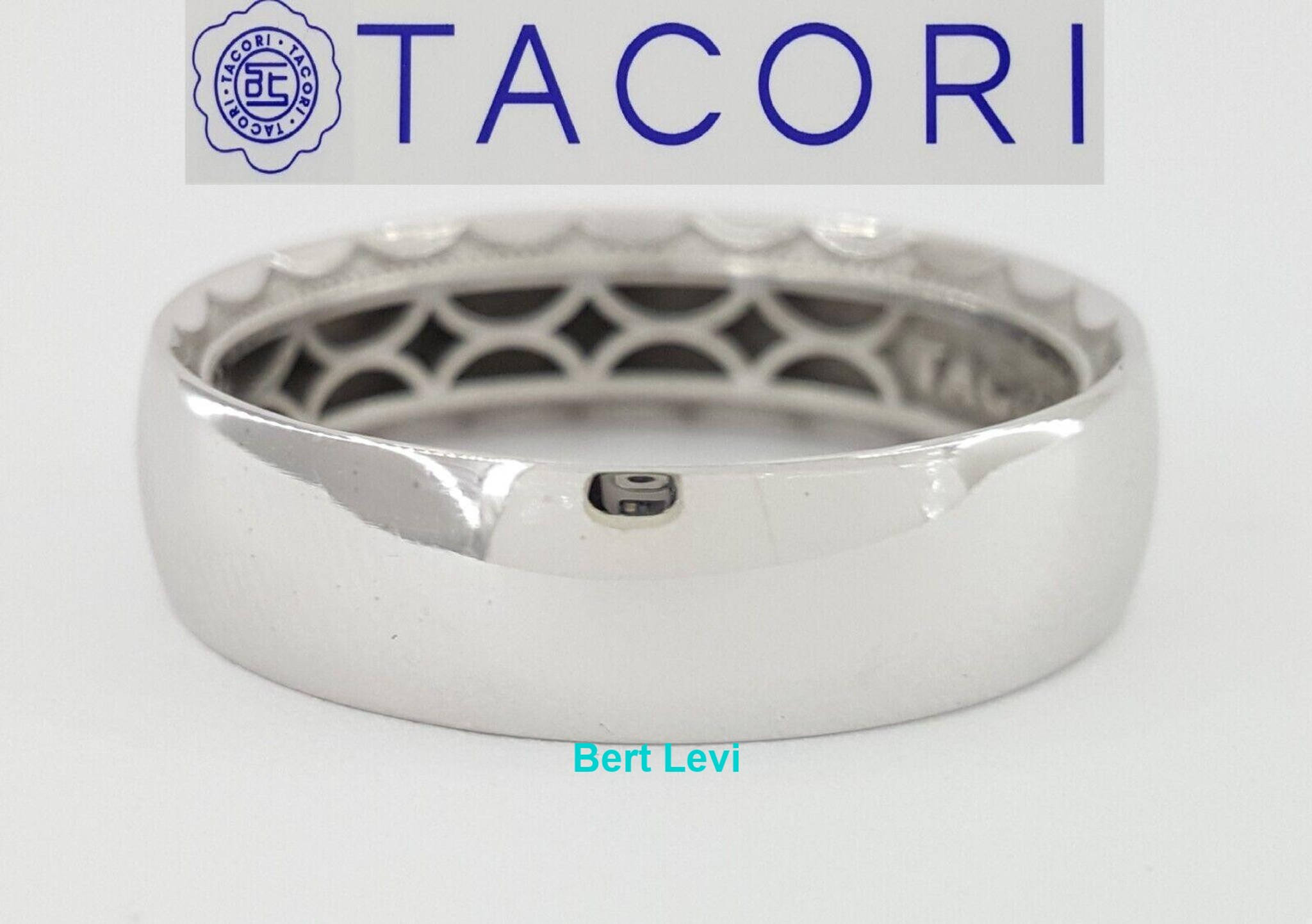 TACORI Sculpted Crescent Men's 18k White Gold Wedding Band 111-6 6mm Rtl $4,110