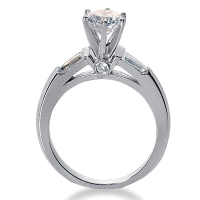Thumbnail: Ladies 14KT White Gold Platinum Fancy Engagement Ring ENR6814