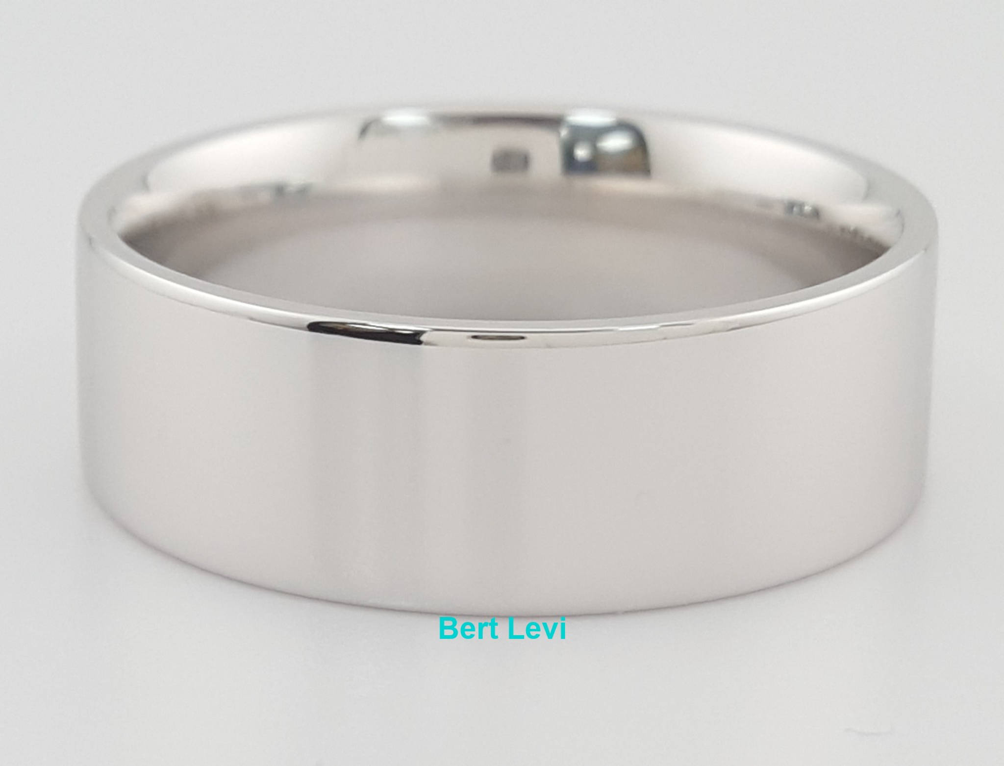 Men's 14k White Gold Wedding Band Ring 7.5 mm 9.5 grams Size 10