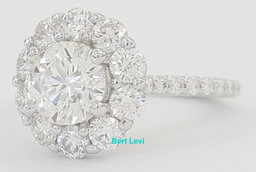 ArtCarved Penny Classic Round Diamond Halo Engagement Ring 2.01 ct 18k Rt $11.3K