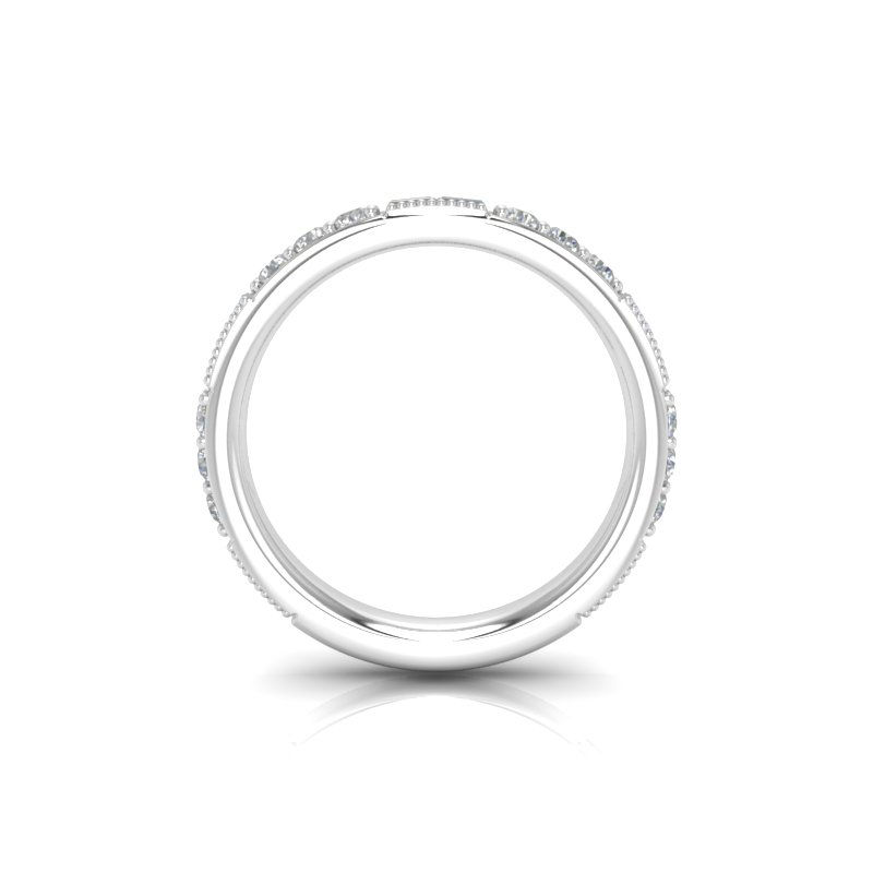 Thumbnail: Ladies 14KT White Gold Platinum Diamond Wedding Band WB5399