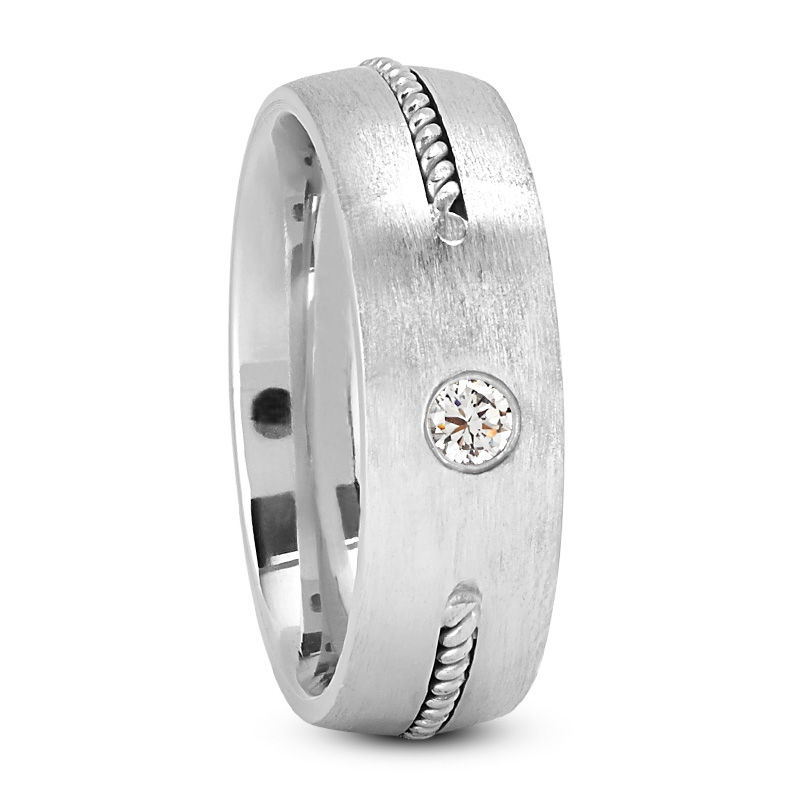 Ladies 14KT White Gold Platinum Traditional Wedding Band DB1095-RD
