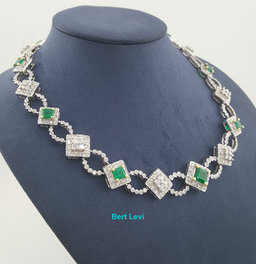 Natural Colombian Emerald & Diamond Necklace 24.9 ct 18k Gold 104.8 Gr Rtl $88K