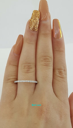 14k White Gold 0.63 ct Diamond Full Circle Eternity Wedding Band Ring Size 8