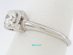 0.45 ct Vintage 14K White Gold Round Cut Diamond Solitaire Engagement Ring 