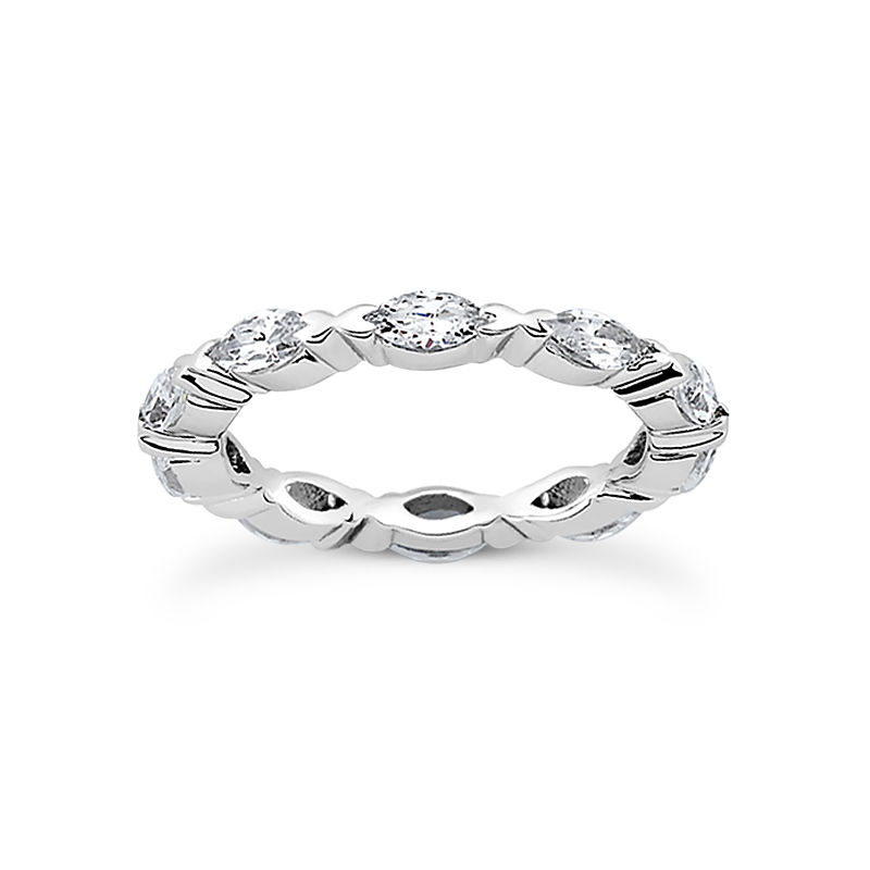 Ladies 14KT White Gold Platinum Eternity Wedding Band EWB234-4