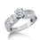 Thumbnail: Ladies 14KT White Gold Platinum Fancy Engagement Ring ENR1691