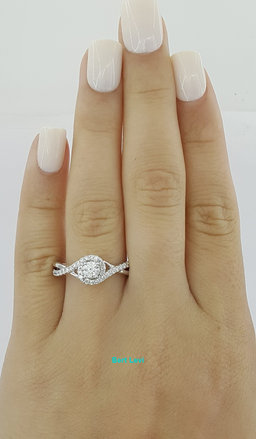 Gabriel & Co. 0.68 ct Round Cut Diamond 14K White Gold Halo Engagement Ring