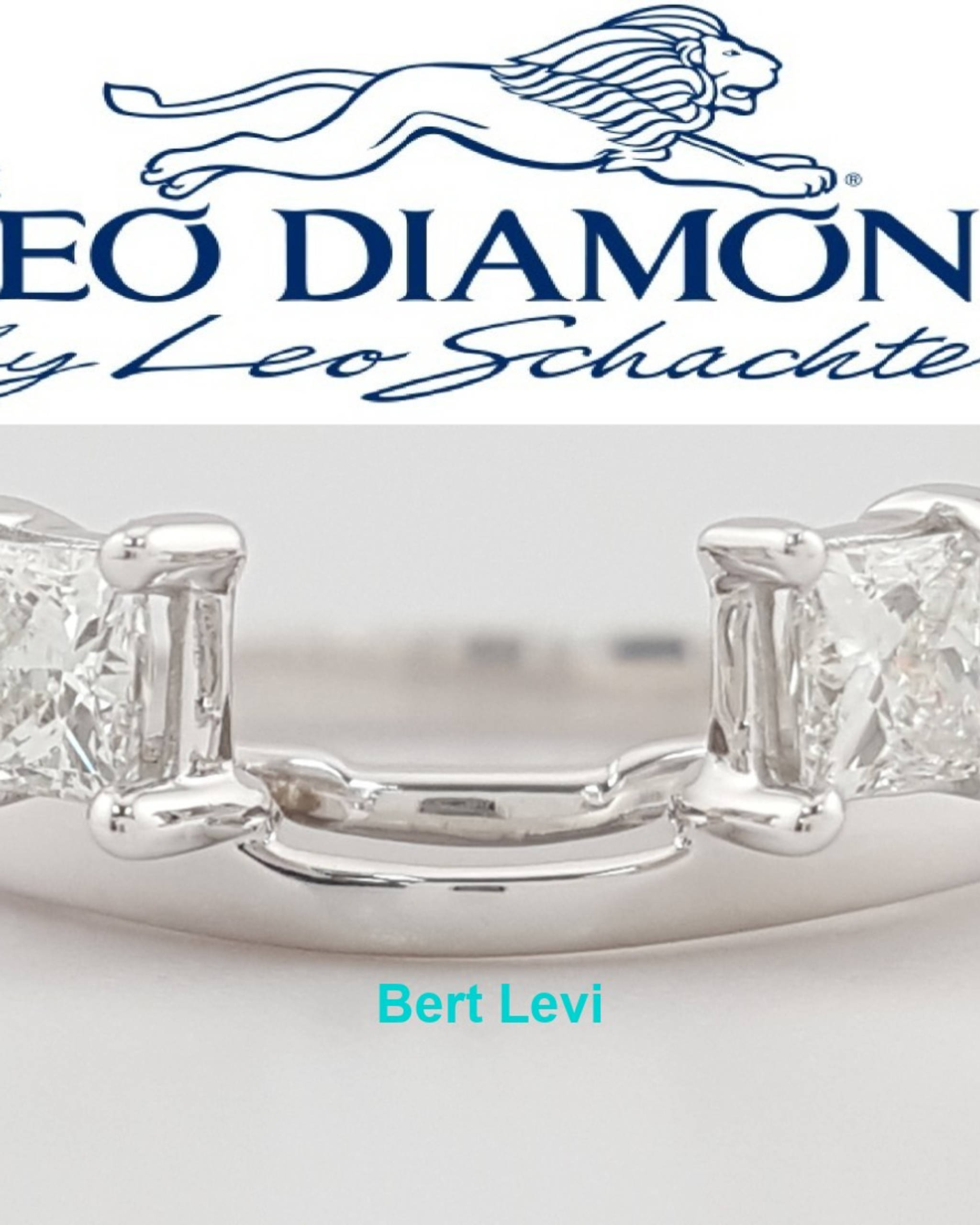 The LEO Princess Round Diamond Enhancer Wedding Ring 14K W Gold 0.49 ct $2,700