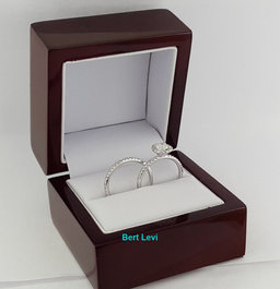 Round Brilliant Diamond Halo Engagement / Wedding Ring Set 1 ct 14K White Gold
