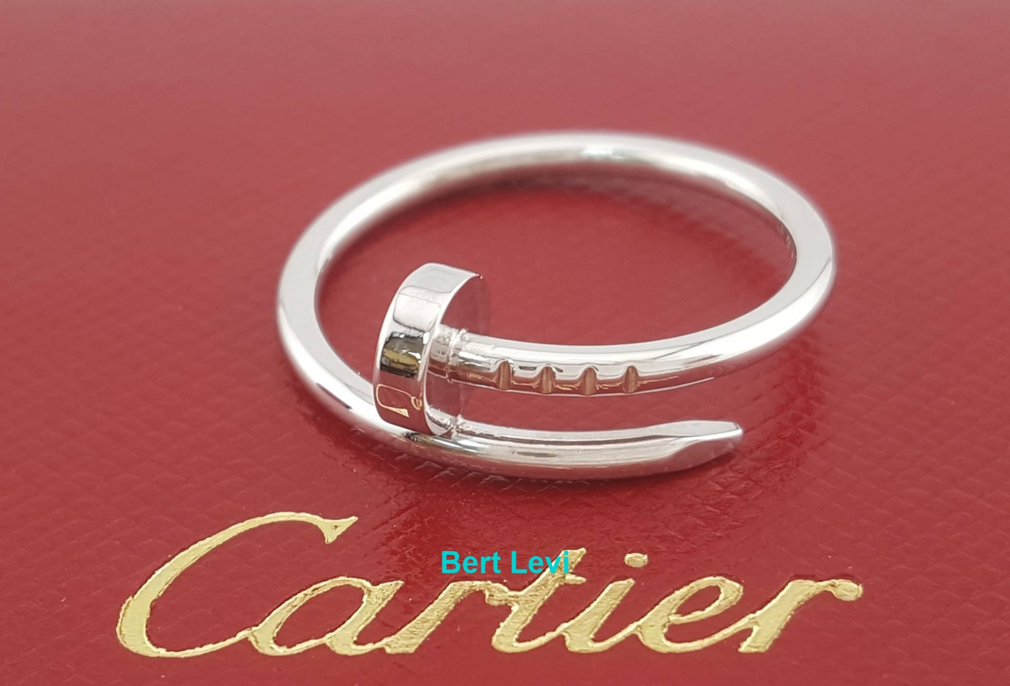 Cartier Juste Un Clou 18k White Gold Small Model Ring Sz 55 US 7.25 Rtl $1,580