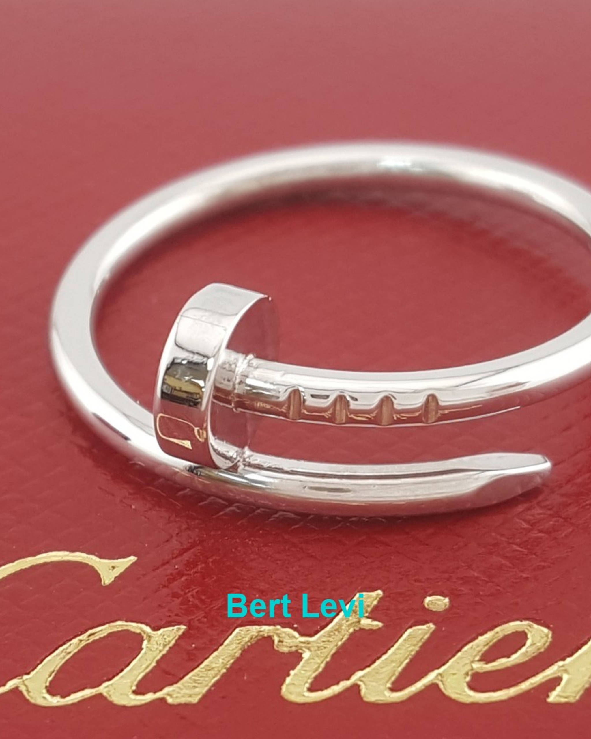 Cartier Juste Un Clou 18k White Gold Small Model Ring Sz 55 US 7.25 Rtl $1,580