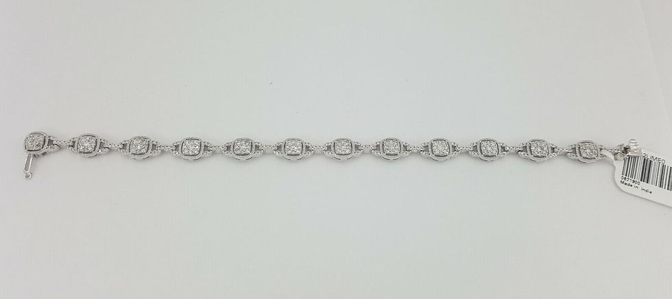 Thumbnail: Round Cluster Diamond Tennis Bracelet 15.2g 7" 2 ct 14K White Gold Rtl $5,499
