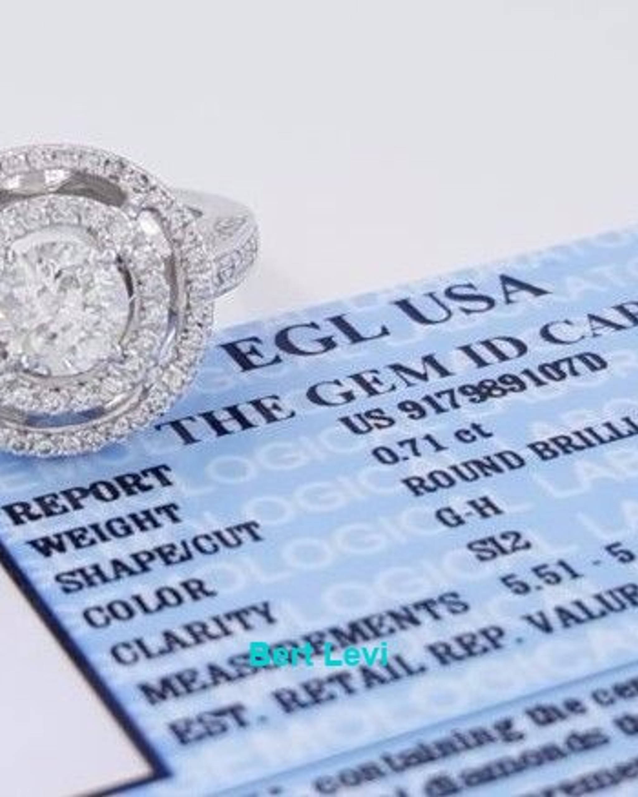 Round Diamond Halo Engagement Ring 1.30 ct 14K White Gold EGL-USA Rtl $5,640