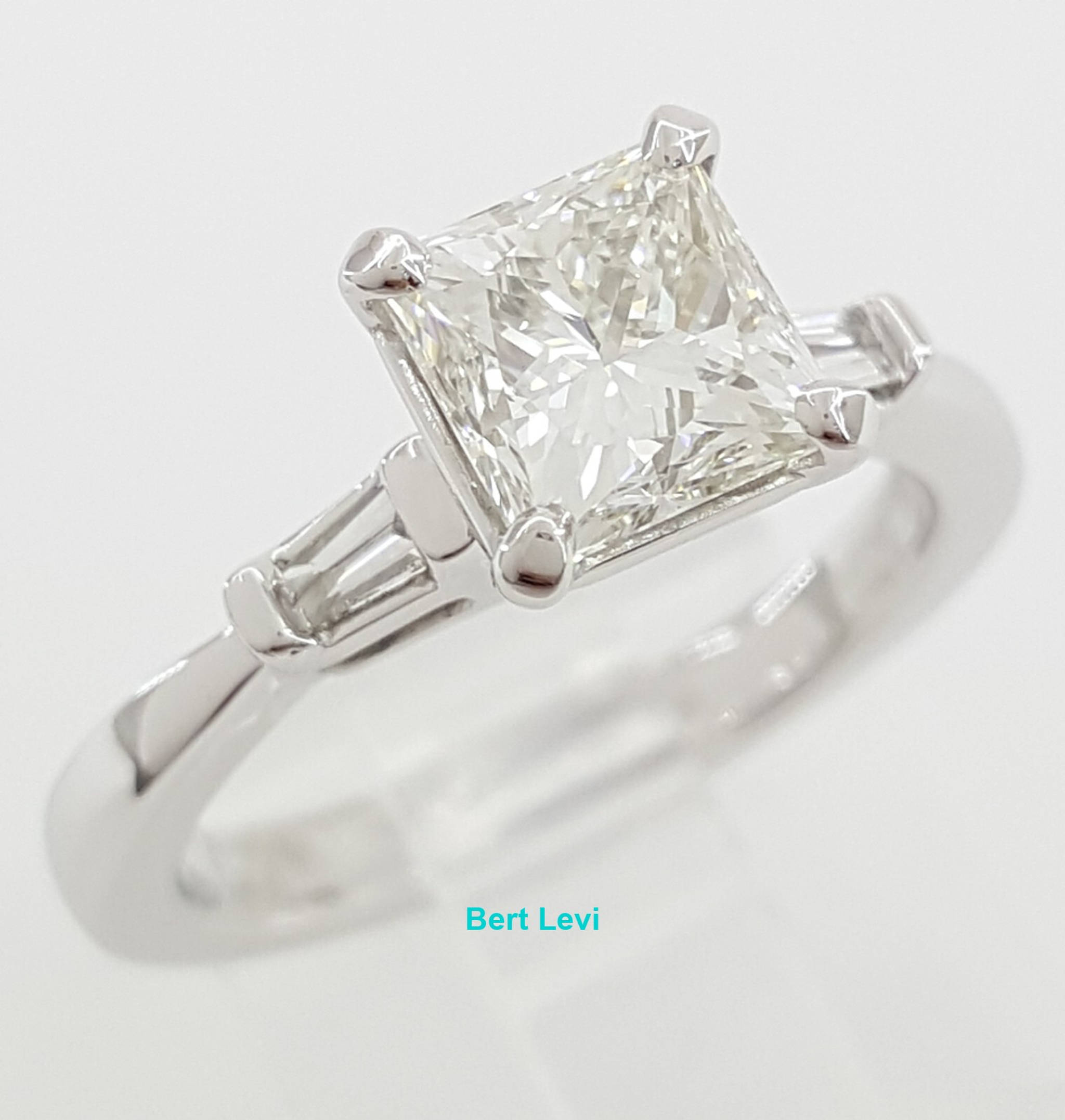 Princess Cut Diamond 3-Stone Engagement Ring 1.62 ct Platinum GIA Retail $14,500