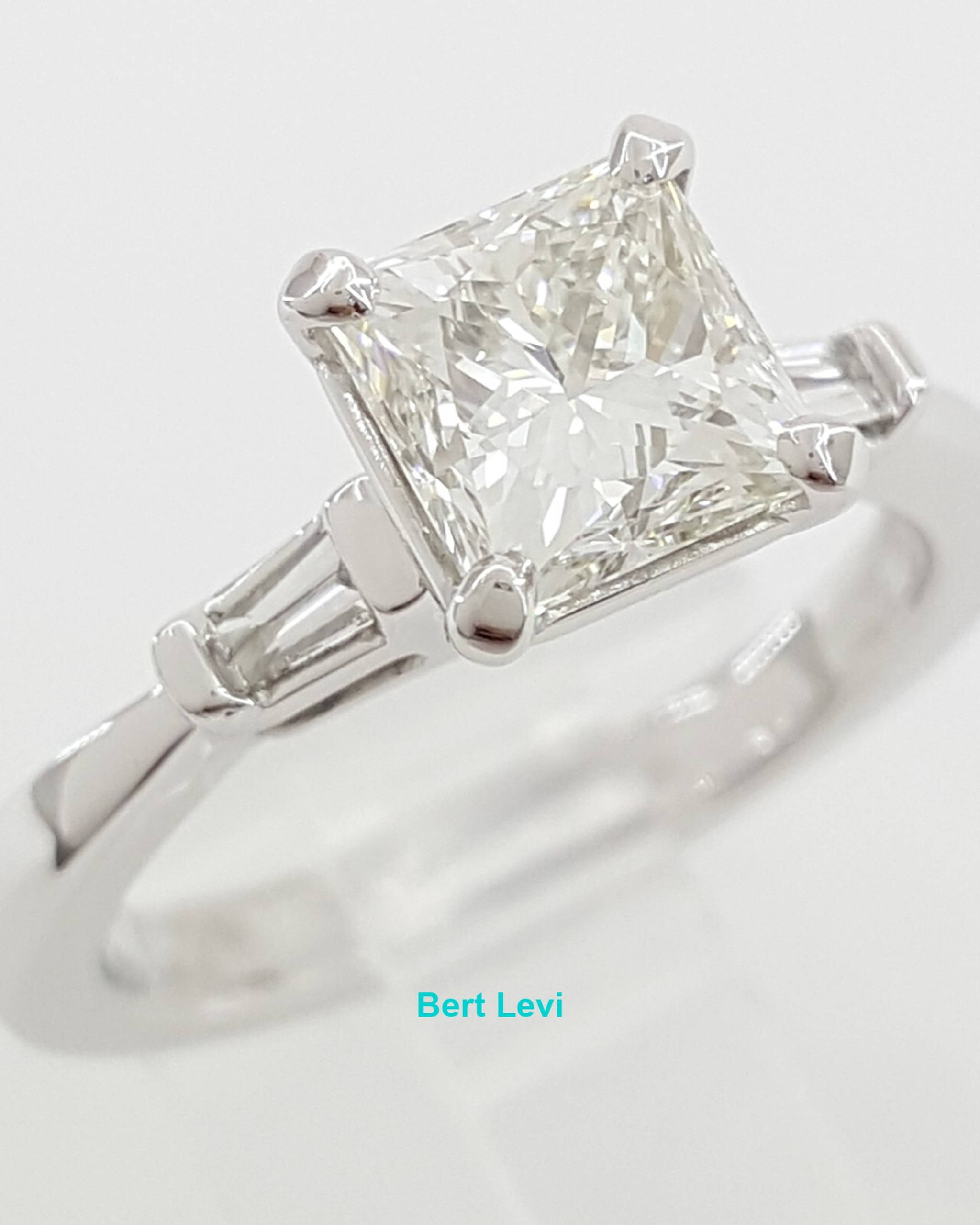 Princess Cut Diamond 3-Stone Engagement Ring 1.62 ct Platinum GIA Retail $14,500