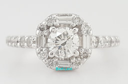 Natural Round Diamond Halo Engagement Ring 14k White Gold 0.71 ct