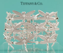 Tiffany & Co. Dragonfly Diamond Pearl Bracelet 18K W Gold 2.3 ct 67.7 Grams