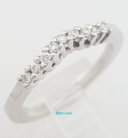 Round Diamond Curve Wedding Band 0.15 ct 14k White Gold 2.5mm 3 Grams