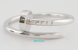 Cartier Juste Un Clou 18k White Gold Small Model Ring Sz 55 US 7.25 Rtl $1,580